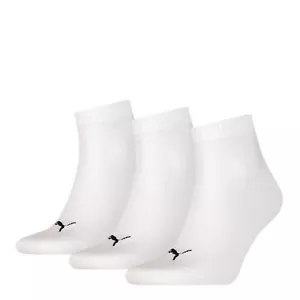 PUMA Quarter Plain Sports Socks 3 Pack - Unisex - Picture 1 of 3