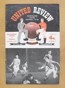 MANCHESTER UNITED v CHELSEA 1956/1957 *Good Cond Football Programme Inc Token* - Picture 1 of 3