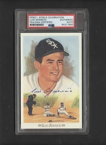 Luis Aparicio Autographed Perez Steele Celebration Postcard #2 PSA/PSN Encased - Picture 1 of 2