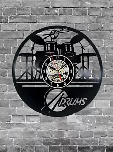Drums Vinyl Clock, Wall Clock, Home Decoration, Music Gift Idea, Handmade Record - Picture 1 of 1