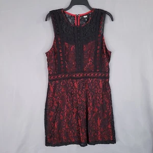 Vestido vaquero para mujer Coco de encaje sin mangas con cremallera trasera negro/rojo talla XL - Imagen 1 de 10