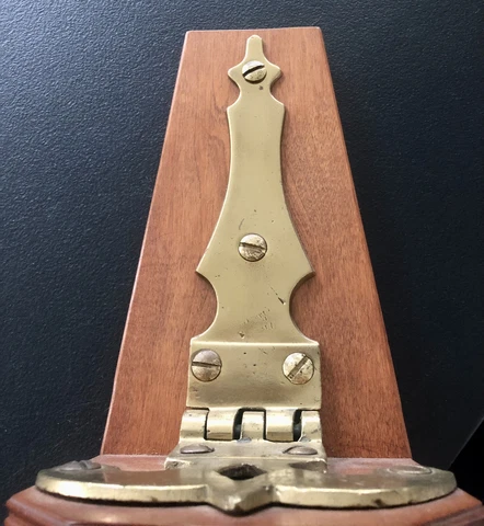Antique Brass Strap Hinge Desk Display Bookend Signed Brass Ship Hardware Cover
