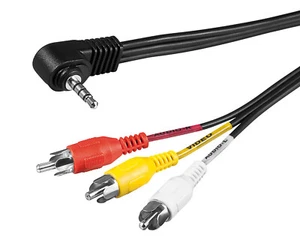 1,5m Audio Video Cinch Klinke Kabel | 3,5mm Klinke Winkelstecker zu 3x Cinch RCA - Bild 1 von 3