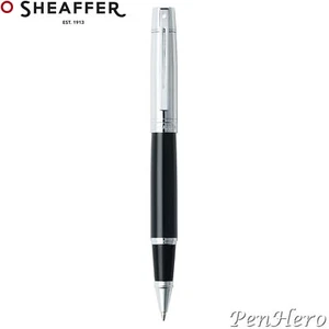 Sheaffer 300 Chrome Cap / Glossy Black Rollerball Pen 9314-1 - Picture 1 of 2