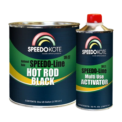 Hot Rod Black Paint, Satin 2K Urethane, 4:1 Gallon Kit w/Activator, SMR-207/211 - Image 1 of 2