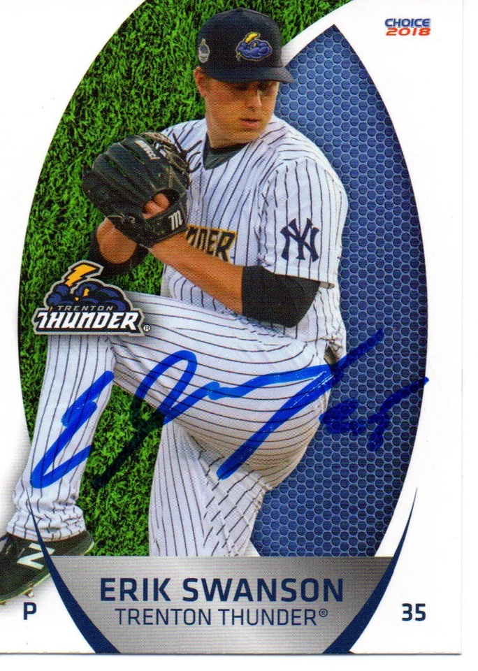 Erik Swanson 2018 Trenton Thunder Signed Card - Image 1 of 1