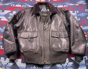 Vtg USN Navy Military Jacket Flyer's Intermediate Type G-1 Cooper XL Made in USA - Picture 1 of 16