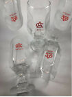 Vintage Set of 5 Adolph Coors (AC) 12 Ounce Rippled, Stemmed Beer Glasses 