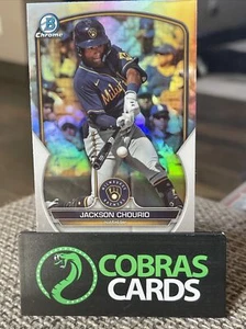 Jackson Chourio 2023 Bowman Draft Chrome Refractor BDC-156 Brewers - Picture 1 of 2