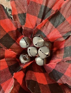 Black & Red Poinsettia Stems With Jingle Bells Bundle Of 5 Stems NEW - Picture 1 of 7