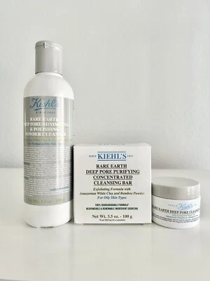 Kiehls Kiehl’s Juego de Cuidado de la Piel de Tierras Raras Máscara de Arcilla Barra de Limpieza Limpiador en Polvo Foto 1 de 4