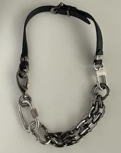 Henri Bendel Chain Leather Necklace Bracelet Converter STUNNING STATEMENT 124g - Picture 1 of 18