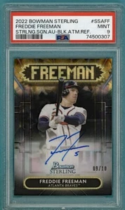2022 Bowman Sterling Freddie Freeman Sig Auto Black Atomic Ref /10 #SSAFF PSA 9! - Picture 1 of 2