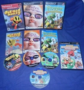 PS2; Pac-Man World 2, Super Bust-A-Move, Super Monkey Ball Adventure, Frogger,VG - Picture 1 of 4