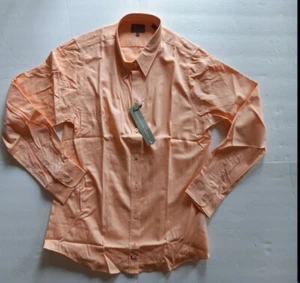 New Pennington & Bailes Button Up Shirt Men's Large Peach Oxford L/S Shirt NWT - Picture 1 of 13