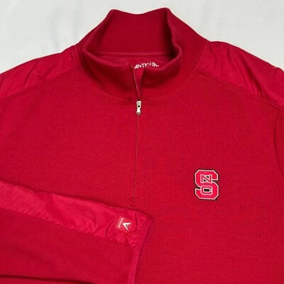 Suéter Pullover Camisa Roja Antigua NC State Para Hombre Cuarto Cremallera Manga Larga XL Foto 1 de 4