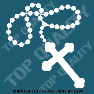 ROSARY CROSS RELIGIOUS SPIRITUAL DECAL STICKER CAR TRUCK GARAGE INDOOR OUTDOOR - Bild 1 von 3