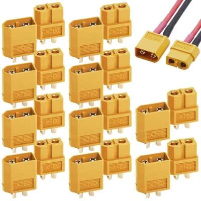 10 Pairs XT60 Bullet Connectors Gold Plated RC Lipo DIY Plug Power Battery XT-60 - Image 1 of 4