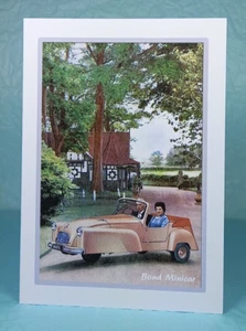 BOND Minicar Mk C - GREETING CARD - Classic Car Memorabilia - Blank inside - Picture 1 of 3