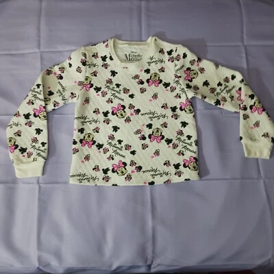 Disney Sweatshirt Girls XL Black White Minnie Mouse Quilted Long Sleeve Top NWOT - Image 1 of 4