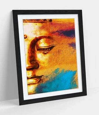 COOL ABSTRACT BUDDHA FACE HOME DECOR FRAMED WALL ART PIC POSTER PRINT - Image 1 of 4