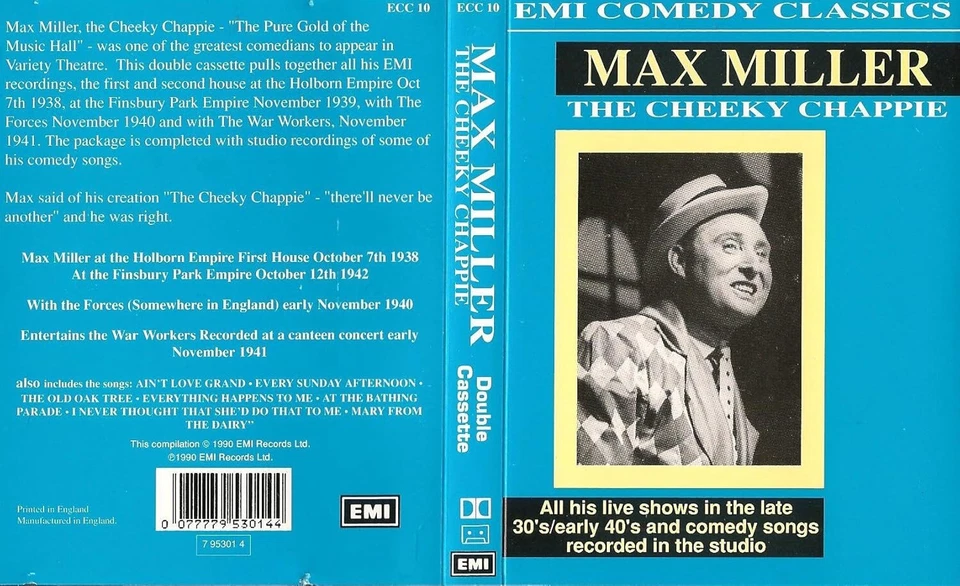 Max Miller: The Cheeky Chappie. EMI Comedy Classics. 2 x Audio Cassette in VGC - Image 1 of 1
