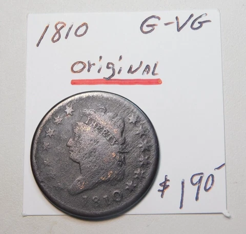1810 CLASSIC HEAD LARGE CENT ORIGINAL G - VG!!!!!!!!!!!!!!!!!!!!!!!!!!!!!!!!!!!! Cover