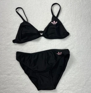 Adidas Junior Girls Bikini Swimming Top Bottoms Black US Size 6 VTG NWT - Picture 1 of 20