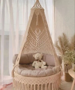 Beste handgefertigte Hängeschaukelstuhl Outdoor Indoor Hängematte Boho Rundschaukel - Bild 1 von 2