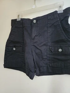 Pantalones Cortos Lee Para Mujer 6M Negros Cortos Elastizados Calce Relajado Cintura Elástica Carga - Imagen 1 de 4