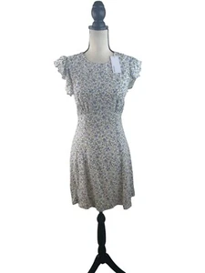 Reformation Idalia Coquette CottageFloral Ruffle Sleeve Open Back Dress 8 - Picture 1 of 8