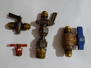 VINTAGE BRASS  SHUTOFF VALVE - LOT ( 4 ) as shown - un tested - Picture 1 of 12