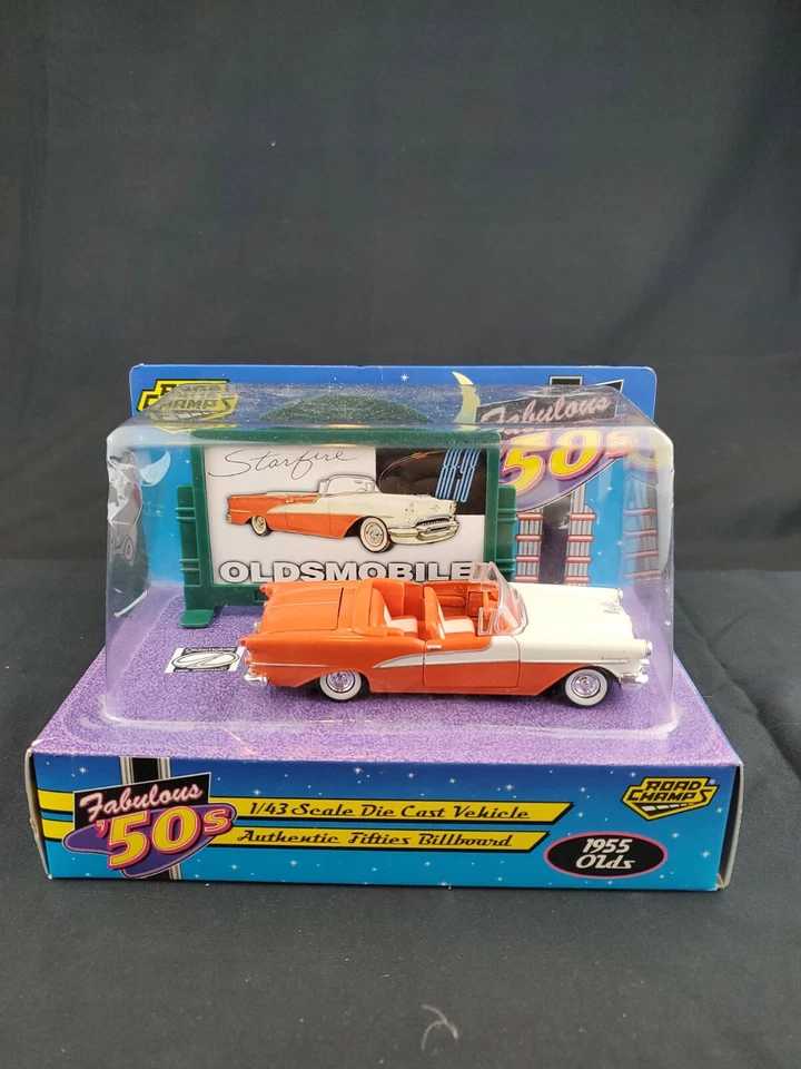 1996 Road Champs 1 43 Fabulous 50s 1955 Oldsmobile Starfire Convertible Orange
