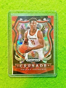 ONYEKA OKONGWU RED PRIZM CRUSADE CRACKED ICE ROOKIE CARD JERSEY #21 USC RC HAWKS - Picture 1 of 12