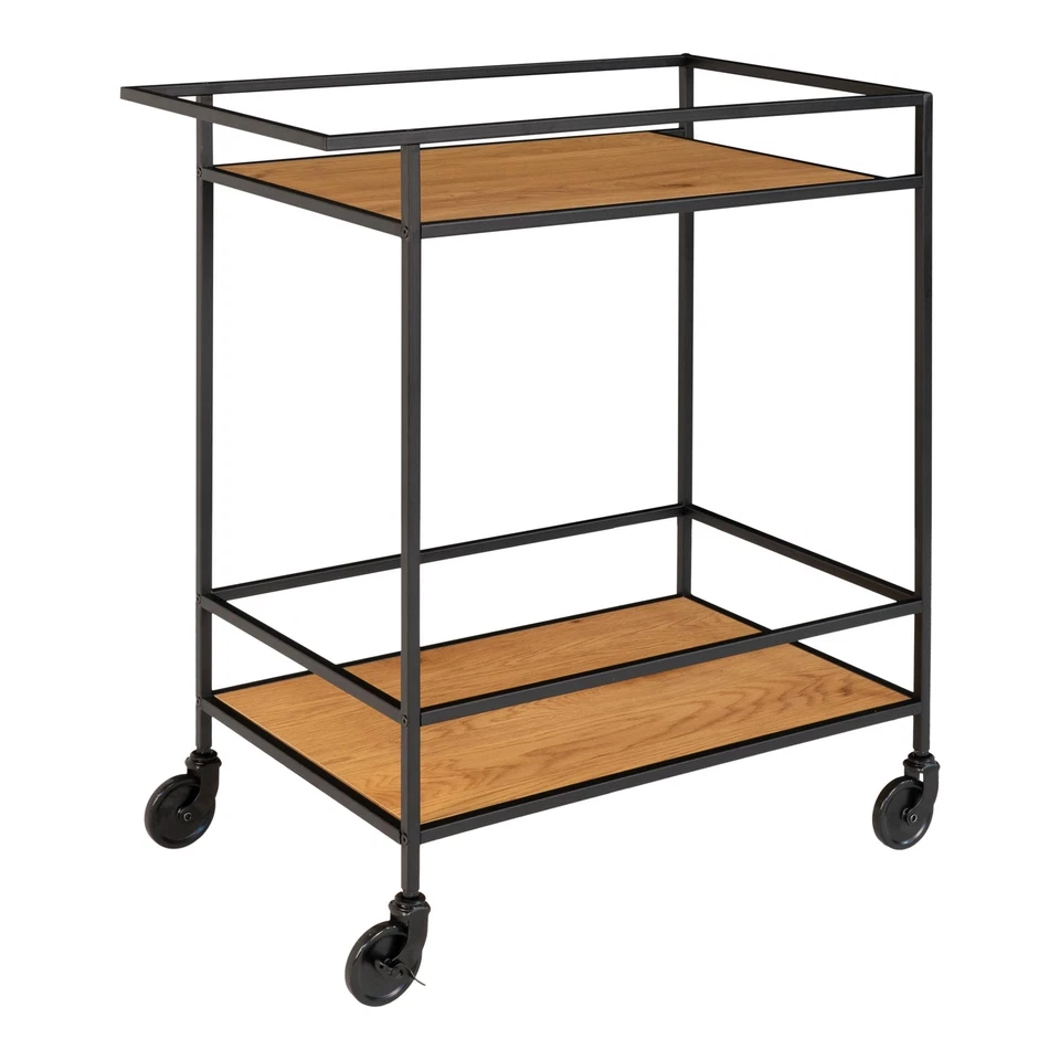 House Nordic Serving Cart Vita Braun Metal Frame With Wood Panels Cart Kitchen - Image 1 of 1