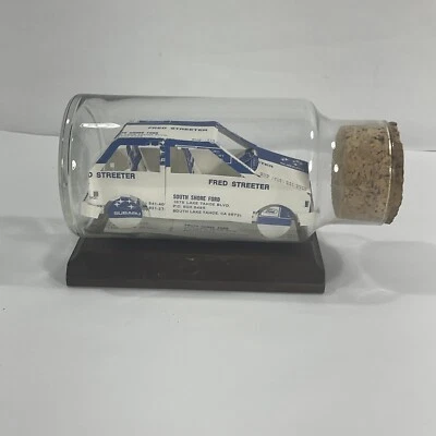Lake Tahoe, California Fred Streeter Ford Vintage Car in Bottle Advertisement - Image 1 of 4