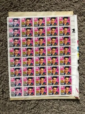 Elvis Presley Stamps USPS Rock & Roll 1992 Full Sheet of 40 - 29 Cent - Image 1 of 3