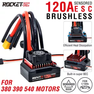 Rocket-RC 120A ESC brushless sensoriale per auto da corsa 1/10 RC 380 390 540 motori - Foto 1 di 12