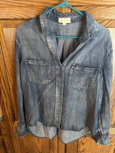 Cloth & Stone Chambray Jeanshemd Damen Größe M Blau Langarm Lyocell - Bild 1 von 6