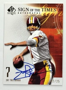 2008 SP Authentic Joe Theisman Auto Sign of the Times 22/25 Washington - Picture 1 of 2