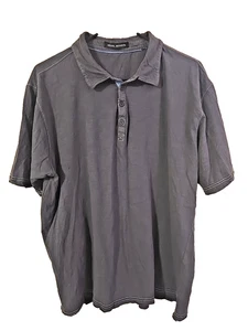 Michael Brandon Qtr Button Up Short Sleeve Deep Graish Blue Casual Loose... - Picture 1 of 12