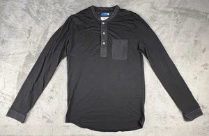 Swrve Henley Shirt Mens Small Black Cotton Modal Long Sleeve Tee Cycling - Picture 1 of 9