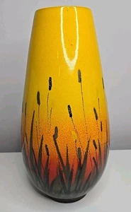 Jarrón de cerámica italiano vintage Bitossi Eames Era Cattails Aldo Londi años 70 - Imagen 1 de 8