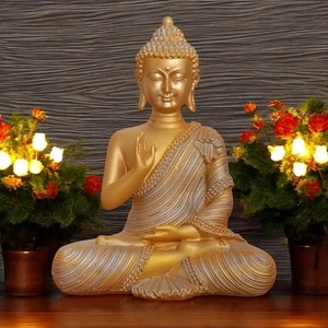 Statua Buddha seduto in meditazione spettacolo idolo arredo casa oggetti per soggiorno - Foto 1 di 9