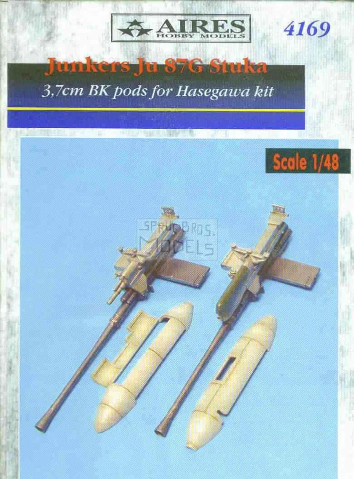ARS4169 1:48 Aires Junkers Ju87G Ju 87G Stuka 3.7cm BK Pods (HAS kit) #4169 - Image 1 of 1