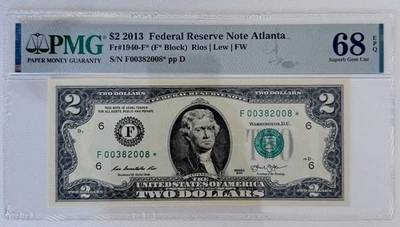 2$ 2013 F* Atlanta Star Note PMG 68 - Image 1 of 2