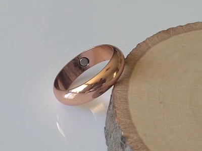 Pure Solid Copper Magnetic Ring - Arthritis Therapy Energy 6 mm Dome Ring - Image 1 of 4