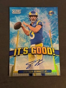 2025 Score Football Card It's Good Autograph Stetson Bennett IV Los Angeles Rams - Bild 1 von 2