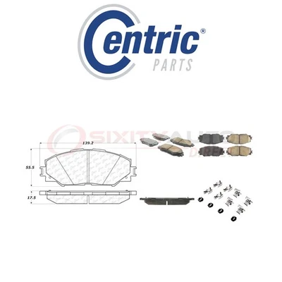 Centric Ceramic Disc Brake Pads w Shims for 2009-2018 Toyota Corolla 1.8L tw Foto 1 de 4