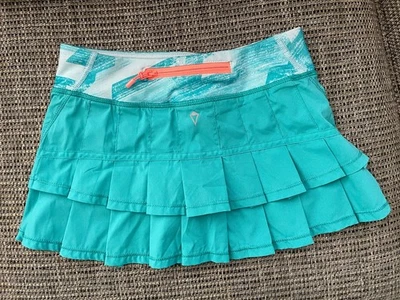 Ivivva by lululemon Pace Ruffle Pleated Short Skirt/ Skort Size 8 Turquoise - Image 1 of 4